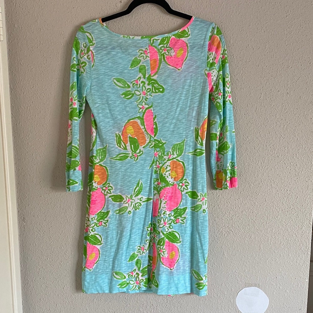 Lilly Pulitzer Blue and Pink Floral Long Sleeve Dress - Picture 3 of 7